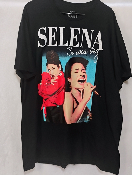 Official Selena Merchandise Tops - Selena 2XL Black Graphic T Shirt Music Concert Retro Singer Si Una Vez XXL NEW F